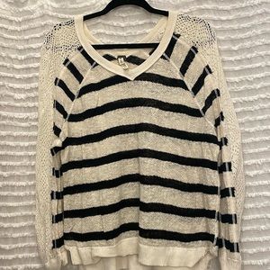 Black and Cream Free People Sweater